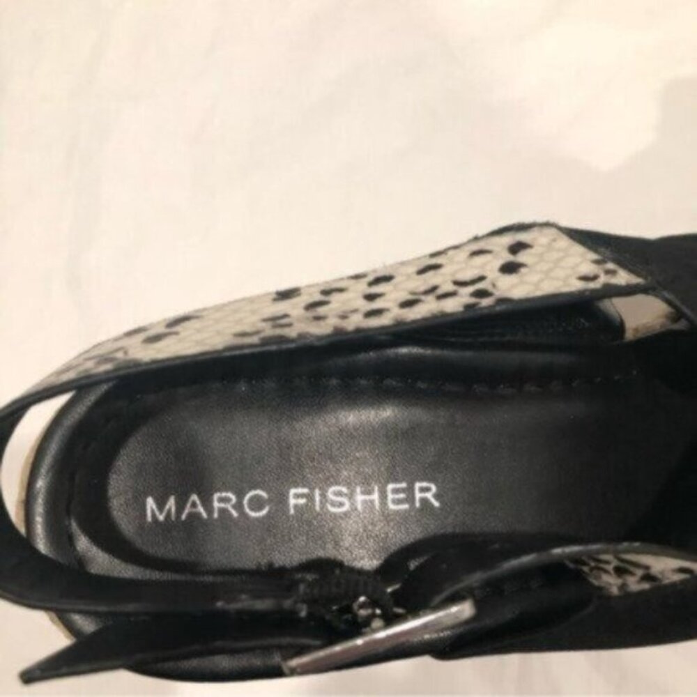 NEW Marc Fisher Black Espadrille Wedge Sandal 8.5 - Picture 7 of 9